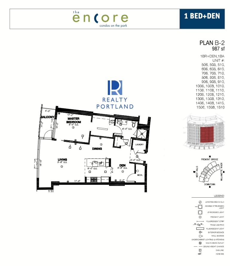 Plan B-2 — 1 Bed + Den floor plan