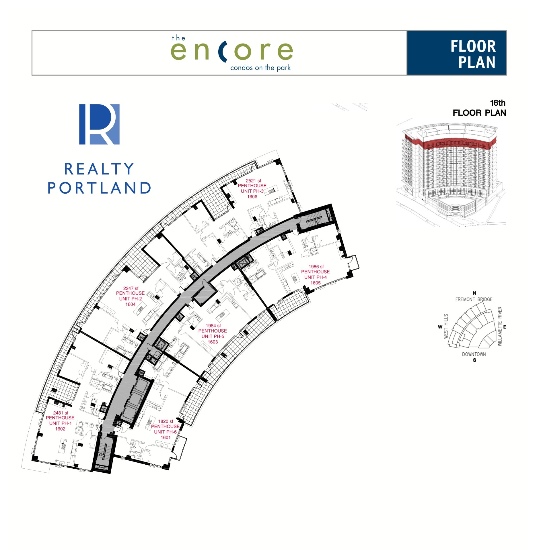 16th Floor — Penthouse Level floor plan