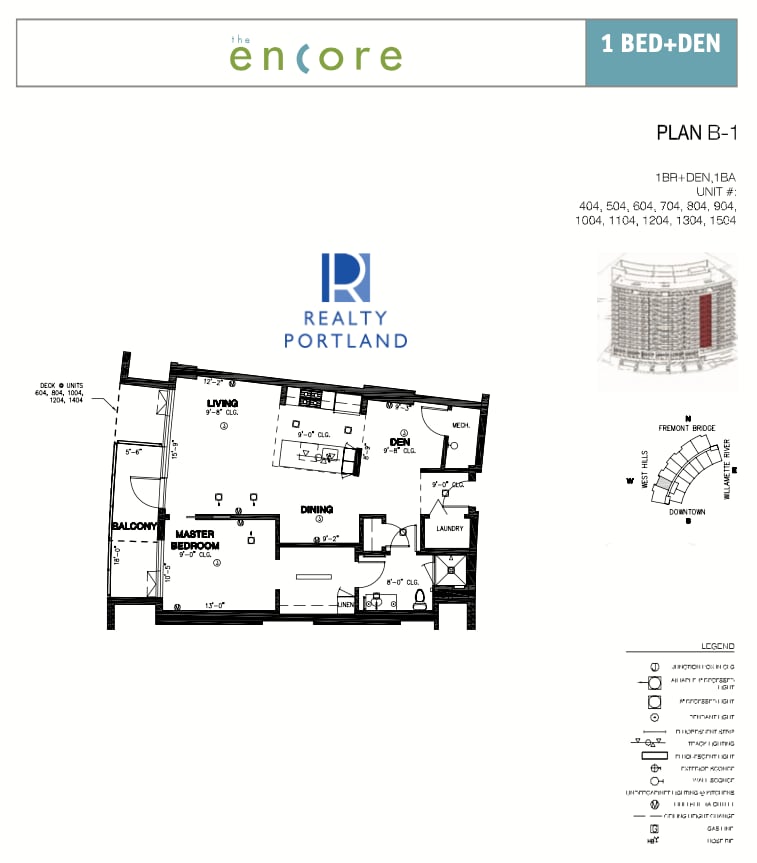 Plan B-1 — 1 Bed + Den floor plan